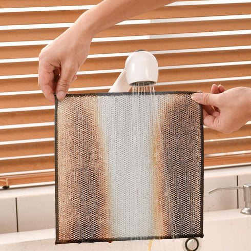 6Pcs Non Scratch Wire Dishcloth Wet and Dry Dishwashing Rag Scrub Scratch Sponges Kitchen Dish Towels Sinks Counters Windows Cleaning Cloths House...