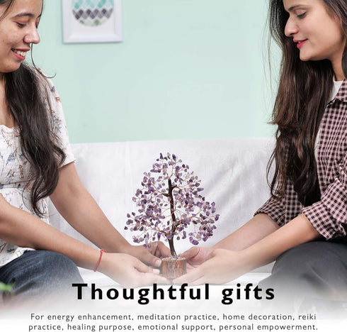 Amethyst Money Tree, Crystal Decor, Amethyst Gem Tree, Crystal Tree for Positive Energy, Spiritual Decor Gift, Gemstones, Amethyst Crystal Tree...