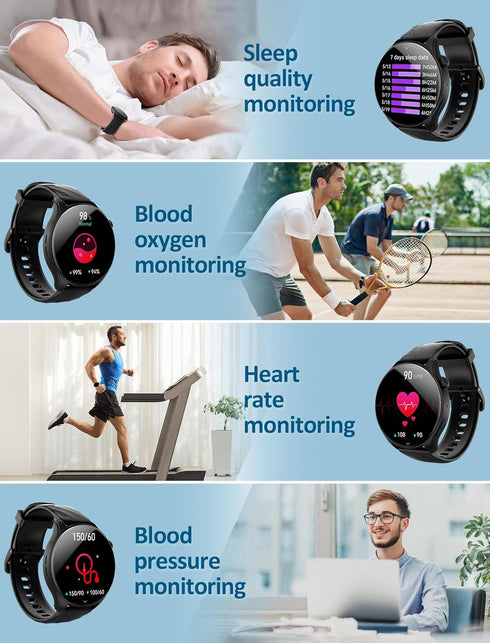 Kumi Smart Watch for Men, 1.43'' AMOLED Smartwatch, 24h Heart Rate Monitor, Sleep Monitor, 100+ Sport Modes, IP68 Waterproof Activity Tracker and ...