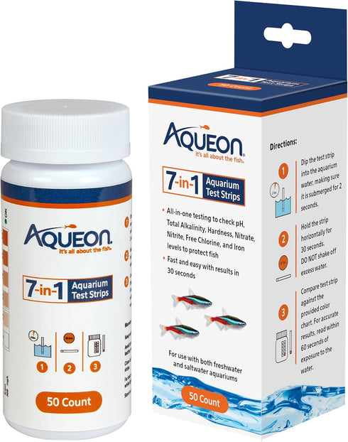 Aqueon 7-in-1 Aquarium Test Strips 50 Count...