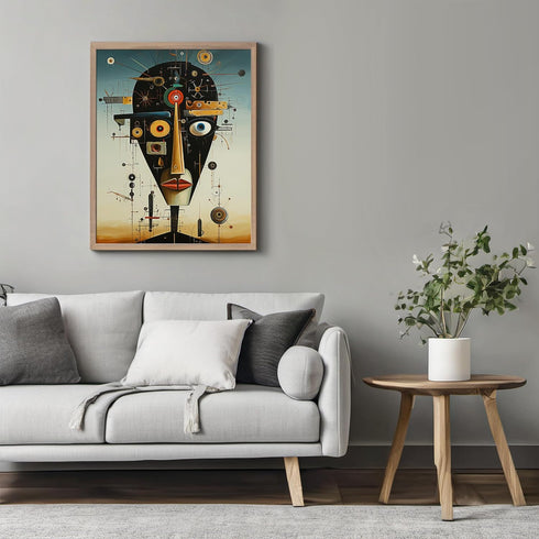 Posterizer 1 pcs-abstract futuristic steampunk head-Abstract & Modern Art-Fantasy & Fiction Art-Gift for Steampunk or Goth Fans-Decor for Home & O...
