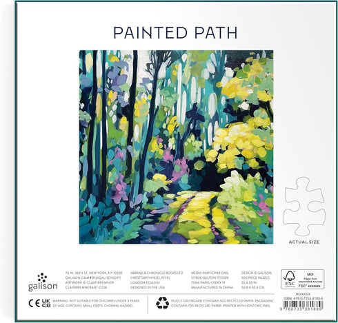 Galison Painted Path – Clair Bremner 500 Piece Puzzle Featuring Greenery Spread Over A Forest Path...