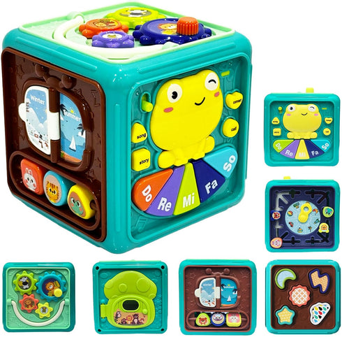 Montessori Toys for 1 Year Old - Toys for Ages 0-2, Frog Musical Learning Busy Cube, Kids Toddler Sensory Toys for 1 2 3 Year Old Boys Girls, Chri...