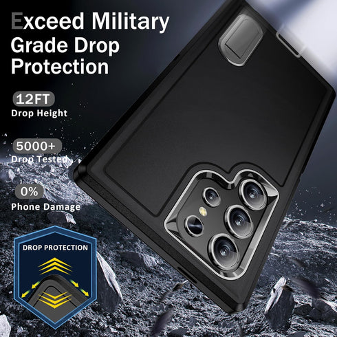BaHaHoues for Samsung Galaxy S24 Ultra Case, Samsung S24 Ultra Phone Case with Built in Kickstand, Shockproof/DropProof Military Grade Protective ...