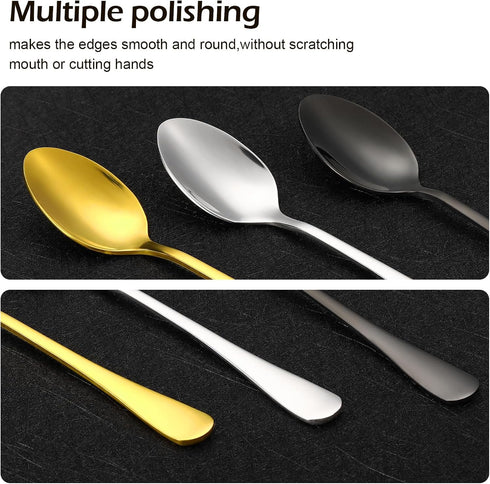 12 Pcs Demitasse Espresso Spoons Set, 4.7" Mini Coffee Spoons, Tiny Tea Spoons, Stainless Steel Small Spoons for Dessert, Tea, Appetizer, Small Se...