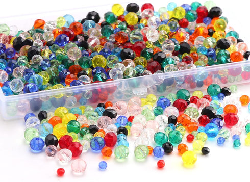 DAHI 950pcs Crystal Beads for Jewelry Making Glass Beads Faceted Crystal Glass Beads for DIY Craft Bracelets, Necklace Jewelry Making (color 4/6/8...