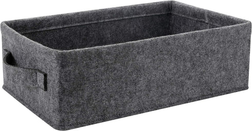 Small Basket Shallow Storage Baskets Felt Storage Basket Bin Long Narrow Basket for Towels Dog Cat Toys Office Supplies Dippers Baby Toys Storage ...