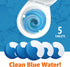 Amazon Basics Toilet Bowl Cleaner Blue Tablets with Oxygen Bleach, Unscented, 5 Count, Pack of 1...