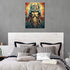 Medieval Vikings Pictures for Living Room Graffitic Warrior Paintings 5 Piece Canvas Wall Valkyrie Valiant Artwork Nordics House Decor Wooden Fram...