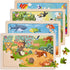 Wooden Puzzles for Kids Ages 3 4 5, 4 Packs 24 PCs, Sea and Animal Puzzles for Toddlers, Toddlers Jigsaw Puzzles, Preschool Educational Learning T...
