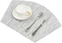 SHACOS Small Round Table Placemats Wedge Placemat Set of 4 Non Slip Heat Resistant Woven Vinyl Table Mats Wipe Clean Indoor Outdoor (4, Gray White...