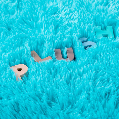 Noahas Fluffy Teal Blue Area Rugs for Bedroom Living Room,4x5.3 Feet Thick Shag Throw Floor Carpet,Soft Shaggy Non-Slip Plush Dorm Nursery Kids Ru...