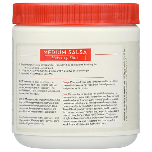 Mrs. Wages Medium Salsa Canning Mix | Quick and Easy | Simple-To-Use | Easy Storage | Long-Lasting | Flavorful Spice | 11.2 oz Canister (Pack of 1...