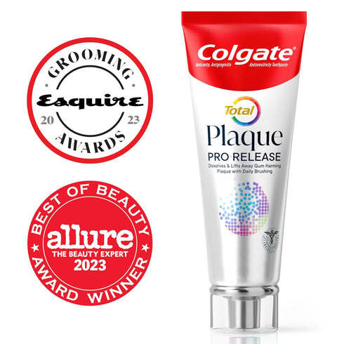 Colgate Total Plaque Pro Release Whitening Toothpaste, Whitening Anticavity Toothpaste, Helps Reduce Plaque and Whitens Teeth, 1 Pack, 3.0 Oz Tube...