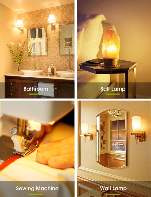 LOHAS LED C7 S6 Night Light Bulb, 15 Watt Light Bulbs Equivalent(1.5W), Mini LED Bulb Candelabra E12 Base, Soft/Warm White 3000K LED, Small Light ...