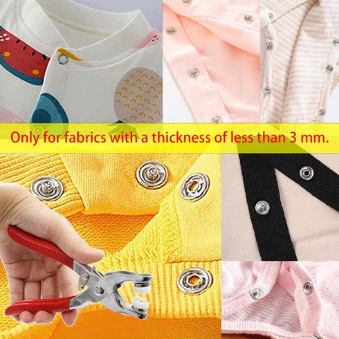 FireBee 800PCS Metal Snaps Buttons, Fastener Pliers Press Tool Kit with 200 Sets 3/8 Inch Snaps, Prong Metal Snaps, Stainless Steel Snap Installat...
