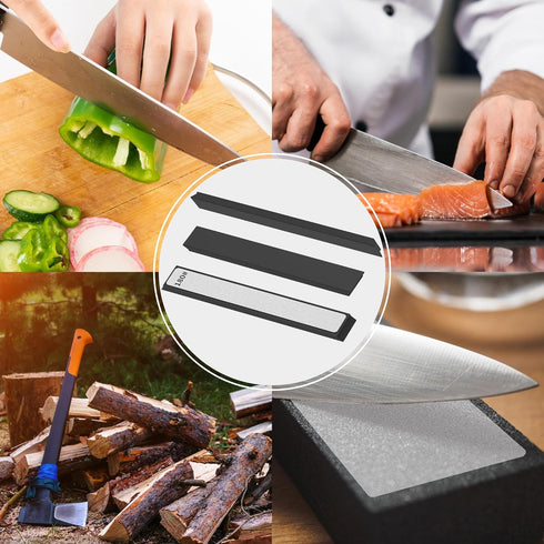 6 PCS Diamond Knife Sharpening Stones Set, Diamond Plates Kit for XARILK type Sharpeners System, 180# 400# 800# 1500# 2000# 3000# Grit...
