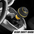 uxcell 1 Set 5 Speed Car Gear Shift Knob Black Faux Leather with Yellow Thread with Accessories Black Yellow...