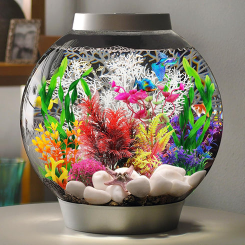 Aquarium Decorations Plants with Resin Coral, 12 pcs Fish Tank Accessories, Fish Tank Decorations Small Plants Plastic, Aquarium Decor Artificial ...