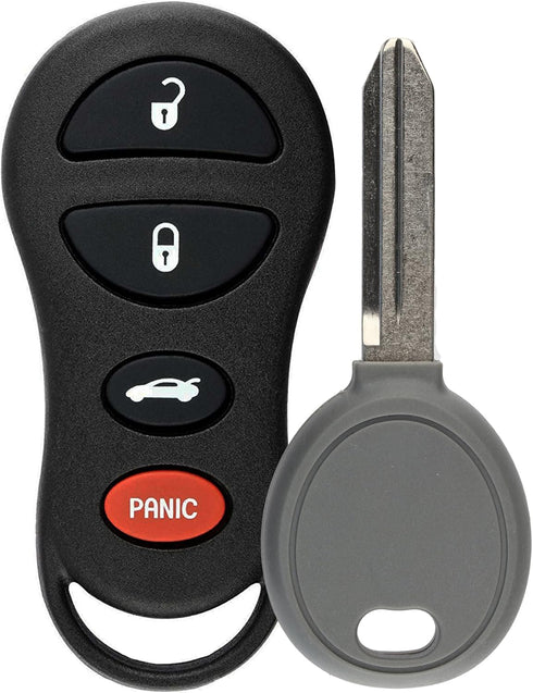 KeylessOption Keyless Remote Fob Uncut Ignition Car Key for Jeep Liberty, Stratus, Intrepid GQ43VT17T, 04602260...