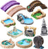 12 Pcs Garden Accessories Miniature Bridge Mini Lighthouse Water Well Bridge Figurines Pond Lawn Garden Ornament Figurines for DIY Craft Garden De...