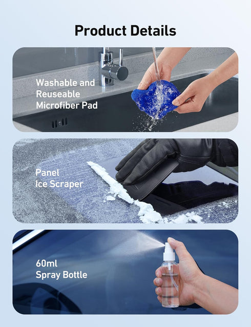 AstroAI Windshield Cleaner, Microfiber car Window Cleaner with 4 Reusable and Washable Microfiber Pads and Extendable Handle Auto Inside Glass Wip...