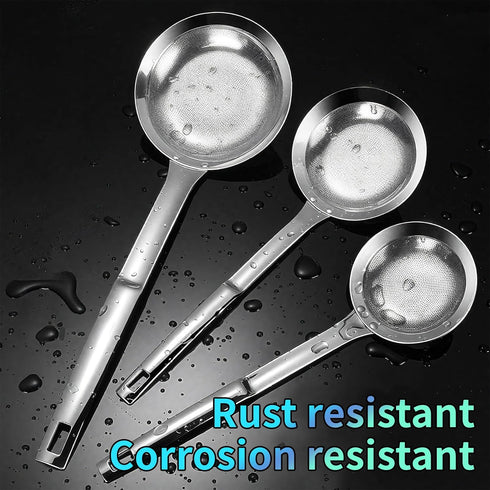 TBWHL Multi-functional Hot Pot Fat Skimmer Spoon - Stainless Steel Fine Mesh Food Strainer for Skimming Grease and Foam DIA 4.4"...