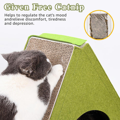 Cat Cardboard Scratcher Refill,Corrugated Cardboard Cat Scratcher Pad, Triangle Cat Scratching Lounge Replacement (1 Piece)...
