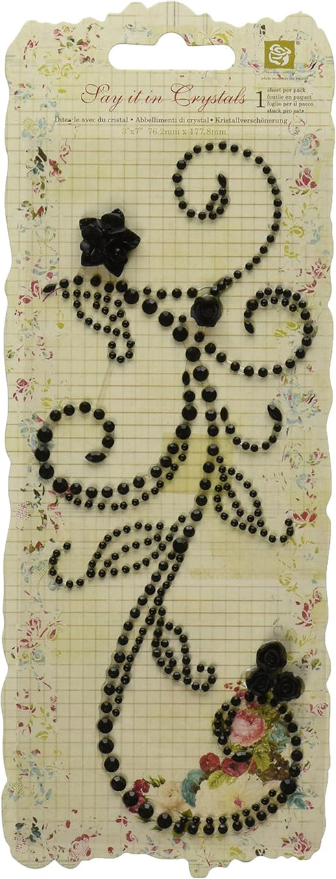 Prima 544744 Say It in Crystals and Pearls, Black...