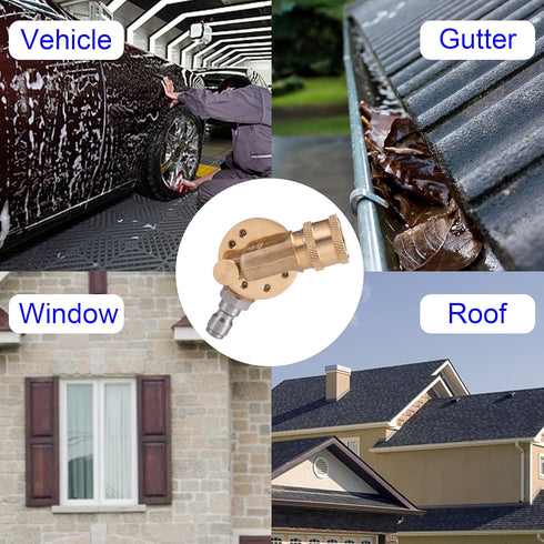 PWACCS Pressure Washer Pivoting Coupler Kit, 240 Degree Rotation, Pressure Washer Accessories Kit Including Gutter Cleaner Attachment and 7 Spray ...