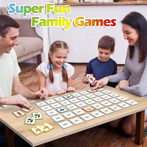 CVC Word Match Game,Memory Game, 60 Pcs Toddler Card Games for Kids Ages 3 4 5 6,Phonics Games Flash Cards for Preschool Kindergarten Learning Act...