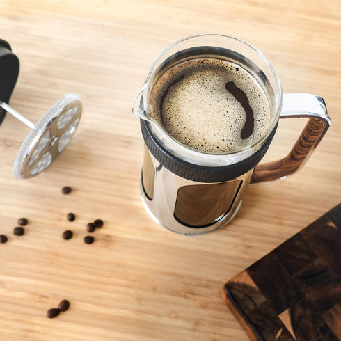 brim 8 Cup French Press, Quickly Brew Coffee in Under 5 Minutes, Classic Design with Modern Twist, Dishwasher Safe Carafe for Easy Cleaning, Repla...