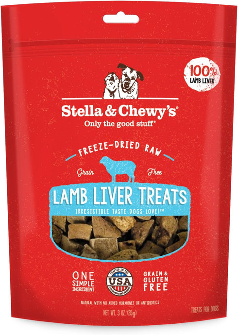 Stella & Chewy's Freeze-Dried Raw Single Ingredient Lamb Liver Treats, 3 oz. Bag...