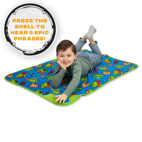 Teenage Mutant Ninja Turtles Musical Warm, Plush, Throw Blanket - Extra Cozy and Comfy for Your Toddler, Blue...