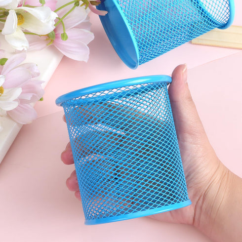 Tamaki Pen Holder Cup for Desk, Wire Mesh Pencil Cup Holder for Desk Office Pen Organizer (Blue)...