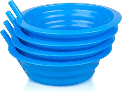 Cibi Cereal Bowls with Straws for Kids BPA-Free Plastic | Toddler Sip-A-Bowls with Built-In Straw for Cereal and Soup | Set of 4 Colorful Breakfas...