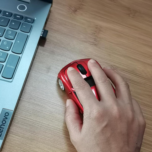 Wireless Mouse Car Mouse, Cool Car Shape Mouse 2.4Ghz Wireless Mouse, Car Computer Mouse for Laptop PC Mac (Red)...