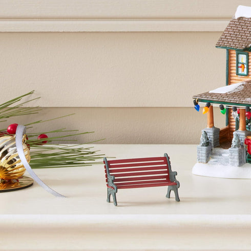 Department 56 Village Cross Product Accessories Wrought Iron Park Bench Figurine, 2.25 Inch, Red...