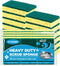 Heavy Duty Scrub Sponges Kitchen 12pcs,Dual Side Cleaning Dish Sponges for Non-Coated Cookware,Pocelain Bakeware and More...