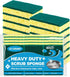 Heavy Duty Scrub Sponges Kitchen 12pcs,Dual Side Cleaning Dish Sponges for Non-Coated Cookware,Pocelain Bakeware and More...