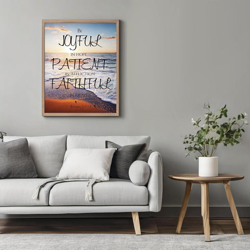 Posterizer 1 pcs-Be Joyful In Hope- Romans 12:12 Proverb- Bible Verse-Religious Posters-Quotes-Gifts for Christians-Decor for Church, Sunday Schoo...
