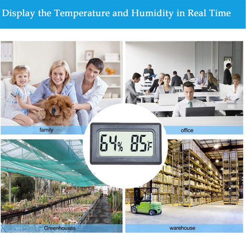 Veanic 4-Pack Mini Digital Thermometer Hygrometer Meters Gauge Indoor Large Number Display Temperature Fahrenheit (?) Humidity for Home Office Humidors Jars Incubators Guitar Case