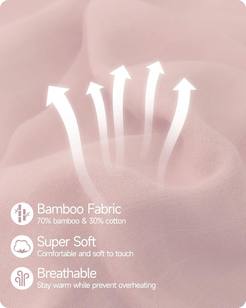 Swaddle Blanket, Soft Silky Muslin Swaddle Blankets, Breathable and Skin-Friendly Baby Blankets for Boys & Girls, 2-Pack Unisex Muslin Baby Blanke...