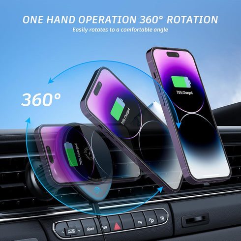 for MagSafe Car Mount Charger,15W Fast Charging LED Magnetic Wireless Car Charger, Compatible with MagSafe Car Charger,Fits iPhone 15 Pro Max/iPho...