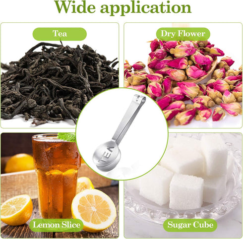 Tea Bag Squeezer Tongs Stainless Steel Spoon for Bags Silver Strainer Clip Tea Squeezer for Loosing Leaf, Gripping Ice Cube, Sugar(4 Pieces)...