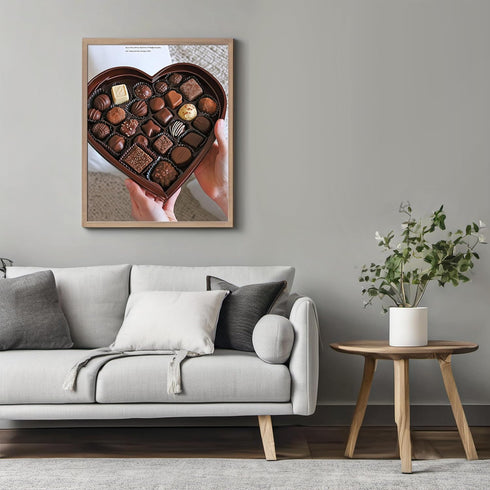 Posterizer 1 pcs-cute Valentine's Day poster-heart shaped chocolate box -1-Romantic Art-Holiday Poster -Gift for Couples boyfriend girlfriend Husb...