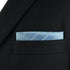 S&W SHLAX&WING Large Mens Pocket Square Blue Azure Checkered for Suit Silk...