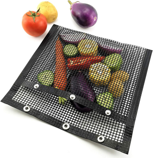 Barbecue BBQ Mesh Grill Bags, Heat Resistant, Non Stick, Reusable Grilling Bags, Easy to Clean, Pcs 2 - Suitable for Charcoal, Gas, Electric Grill...