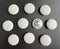 PEPPERLONELY 10PC 25mm White Leather Covered Round Buttons with Shank Sew On for Leather Clothes Dress Coat Jeans Sofa Decoration Crafts...