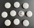 PEPPERLONELY 10PC 25mm White Leather Covered Round Buttons with Shank Sew On for Leather Clothes Dress Coat Jeans Sofa Decoration Crafts...